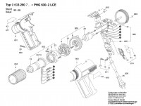 Bosch 0 603 290 703 Phg 630-2 Lce Hot Air Gun 230 V / Eu Spare Parts